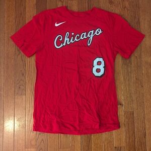 EUC Zach Lavine Chicago Bulls Shirt Men's Small Red Nike Cotton Short Sleeve